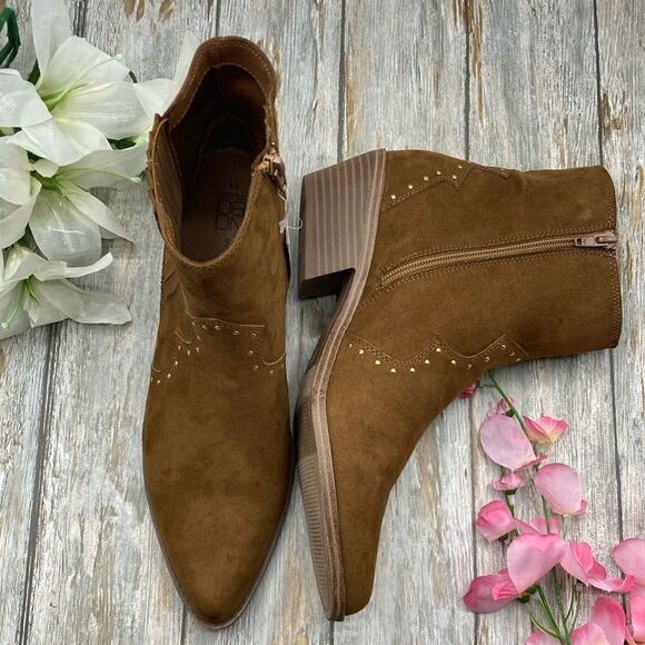 Women's Brown Bling Western Boot Bootie Shoes Size 11 - Picture 1 of 13